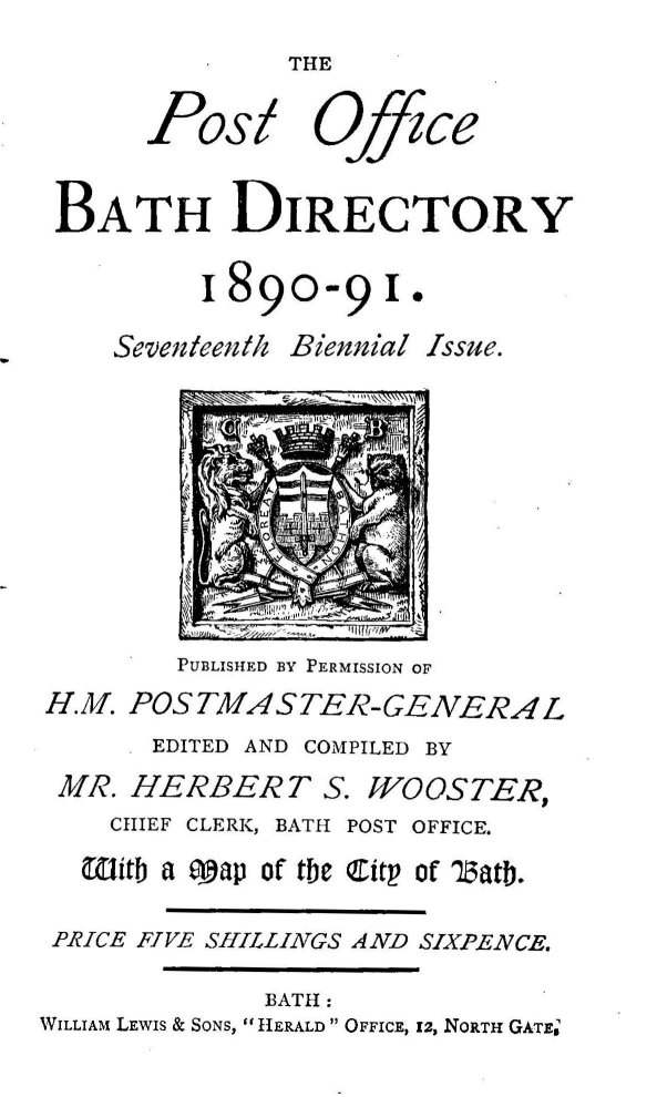 PO Bath Directory 1890-91